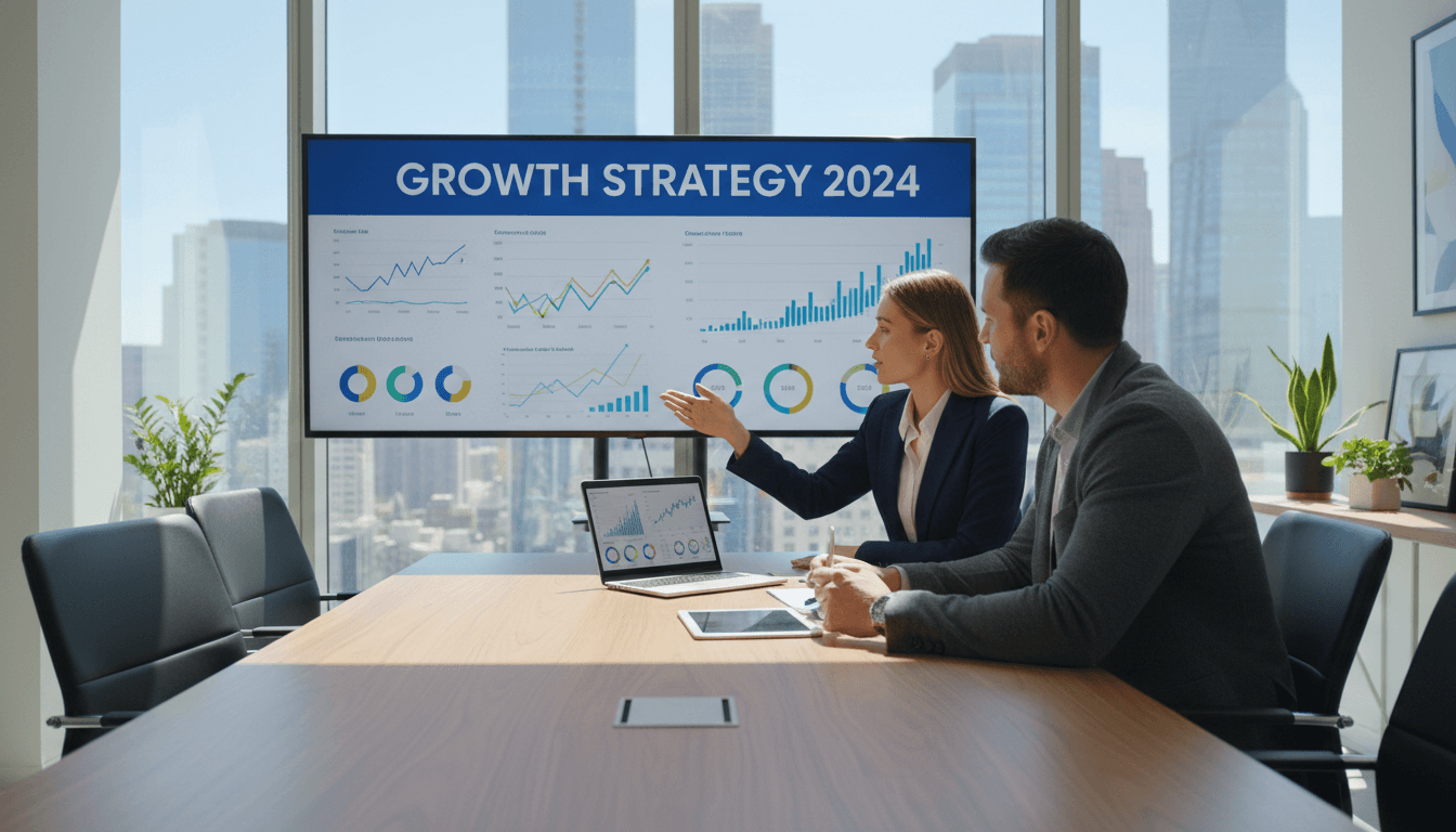 Professional financial advisor reviewing charts and data with client in modern office